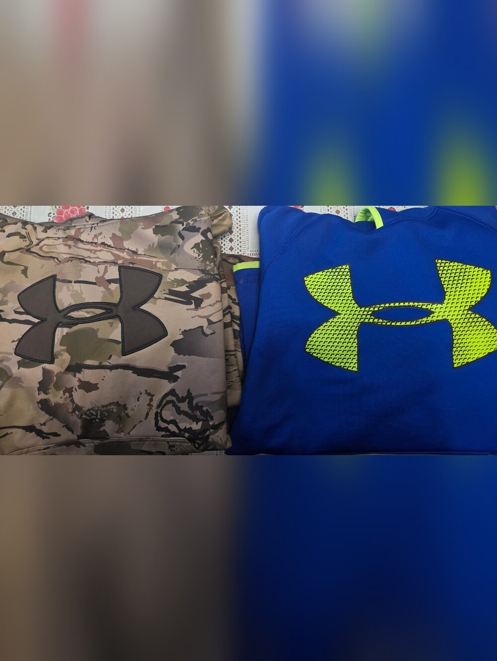 Under Armour Boys' Royal Blue Sweatpants with Neon Yellow Accent